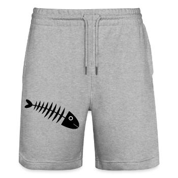 Fischgräte Fisch angeln - Stanley/Stella Unisex Bio Joggingshorts Trainer  - Grau meliert - Vorne - Nik (191cm) & Marisol (170cm)