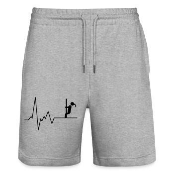 Herzschlag Pole Tänzerin - Stanley/Stella Unisex Bio Joggingshorts Trainer  - Grau meliert - Vorne - Nik (191cm) & Marisol (170cm)