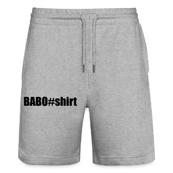Baboshirt - Stanley/Stella Unisex Bio Joggingshorts Trainer  - Grau meliert - Vorne - Nik (191cm) & Marisol (170cm)