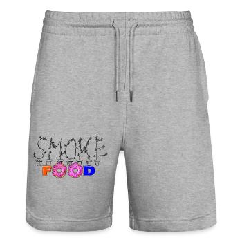 SMOKE food - Stanley/Stella Unisex Bio Joggingshorts Trainer  - Grau meliert - Vorne - Nik (191cm) & Marisol (170cm)