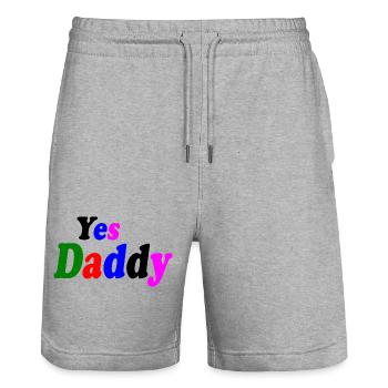 Yes daddy - Short de jogging bio TRAINER Stanley/Stella unisexe - gris chiné - Devant - Nik (191cm) & Marisol (170cm)