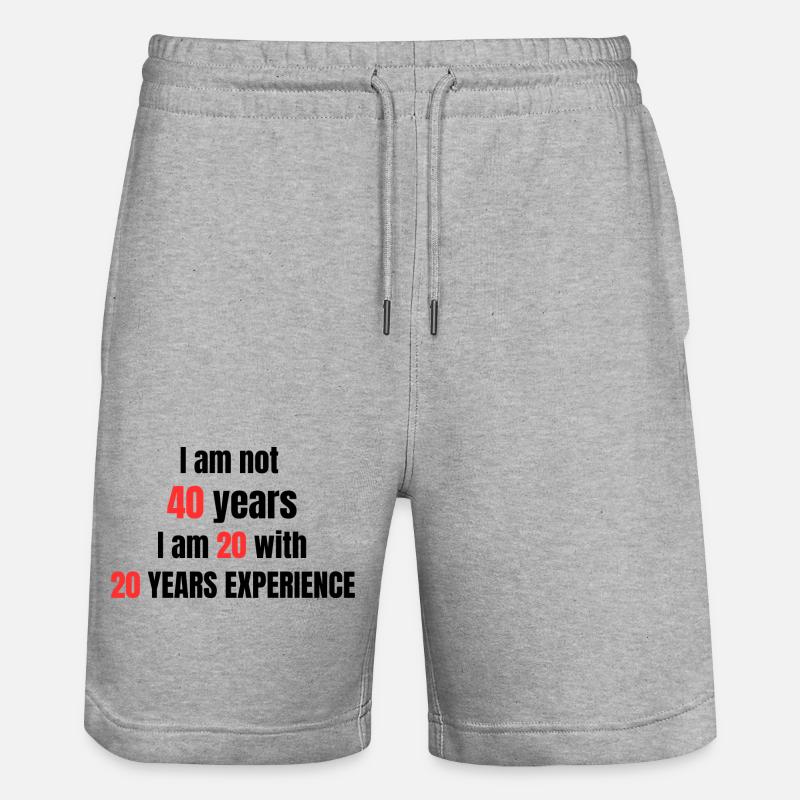 Je n'ai pas 40 ans - Short de jogging bio TRAINER Stanley/Stella unisexe - gris chiné