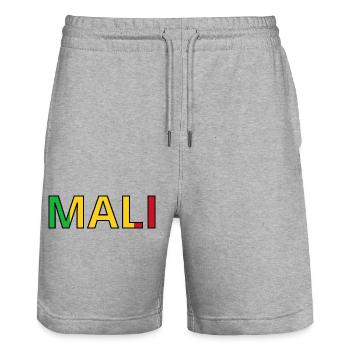 Drapeau Mali - Short de jogging bio TRAINER Stanley/Stella unisexe - gris chiné - Devant - Nik (191cm) & Marisol (170cm)