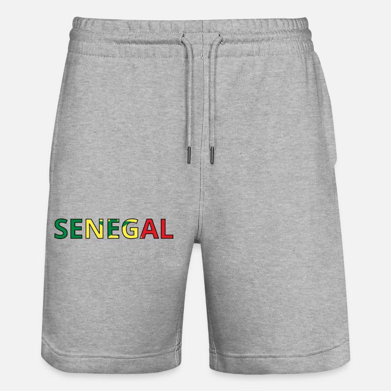 Drapeau Sénégal - Short de jogging bio TRAINER Stanley/Stella unisexe - gris chiné