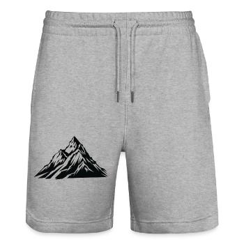 Call of the Mountain - Stanley/Stella Trainer Unisex Organic Jogging Shorts - heather grey - Front - Nik (191cm) & Marisol (170cm)