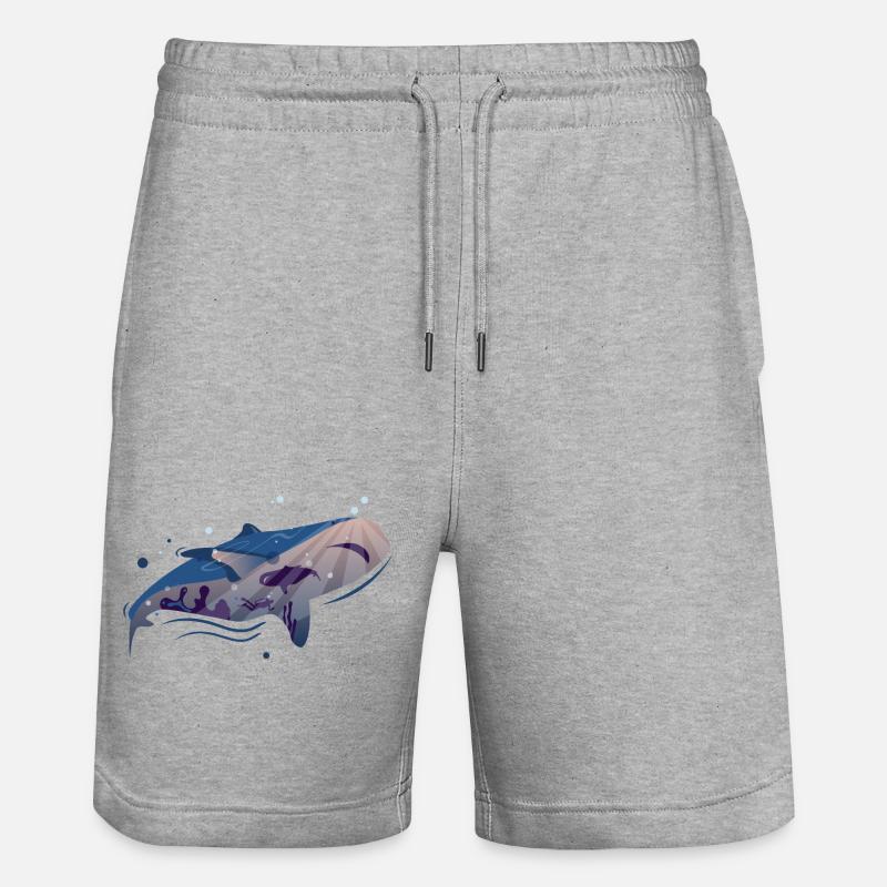 Baleine Rorqual bleu - Short de jogging bio TRAINER Stanley/Stella unisexe - gris chiné