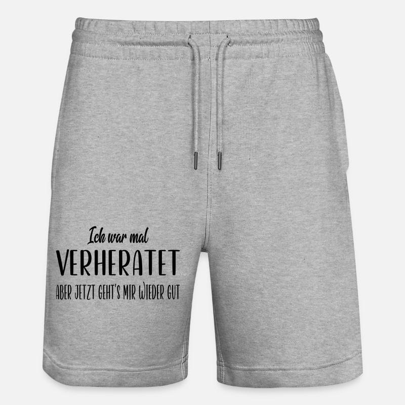 Ich war mal verheiratet - Stanley/Stella Unisex Bio Joggingshorts Trainer  - Grau meliert