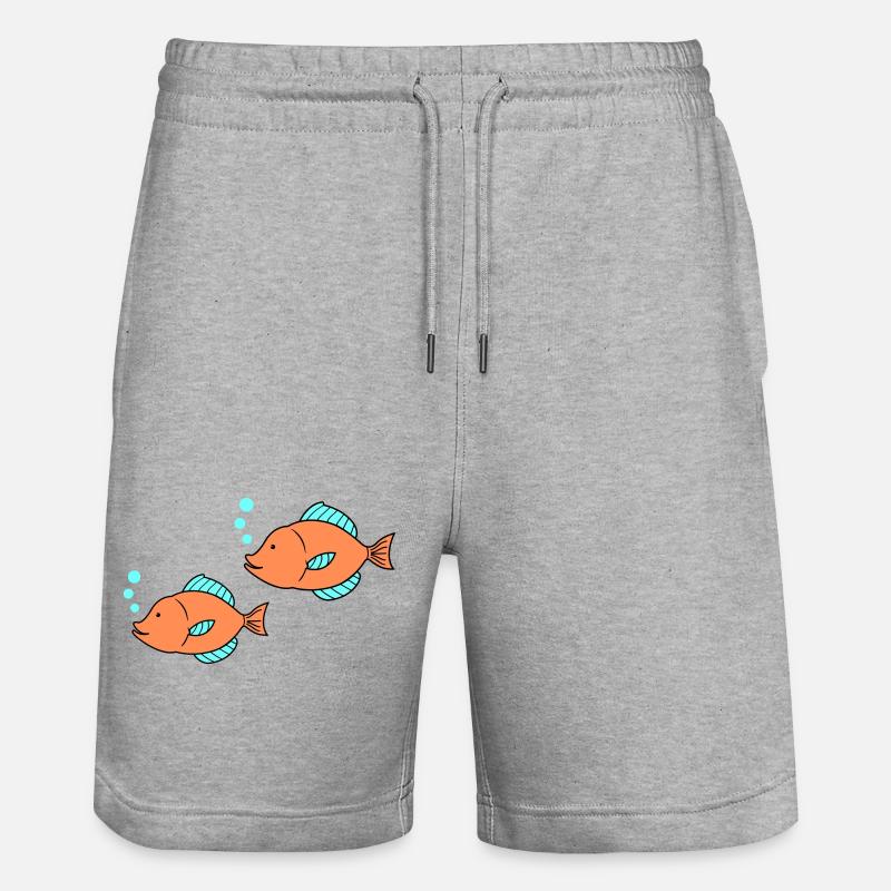 Poissons Bande dessinée 2 - Short de jogging bio TRAINER Stanley/Stella unisexe - gris chiné