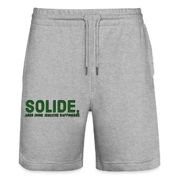 Solid but devoid of any sophistication - Stanley/Stella Trainer Unisex Organic Jogging Shorts - heather grey - Front - Nik (191cm) & Marisol (170cm)