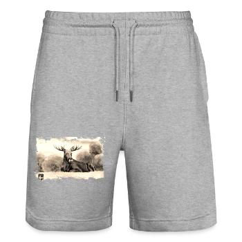 Sweden Sweden Scandinavia Nordic Viking Europe - Stanley/Stella Trainer Unisex Organic Jogging Shorts - heather grey - Front - Nik (191cm) & Marisol (170cm)