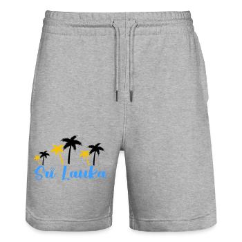 sri lanka 1 - Stanley/Stella Unisex Bio Joggingshorts Trainer  - Grau meliert - Vorne - Nik (191cm) & Marisol (170cm)