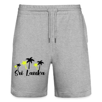sri lanka 1 - Stanley/Stella Unisex Bio Joggingshorts Trainer  - Grau meliert - Vorne - Nik (191cm) & Marisol (170cm)