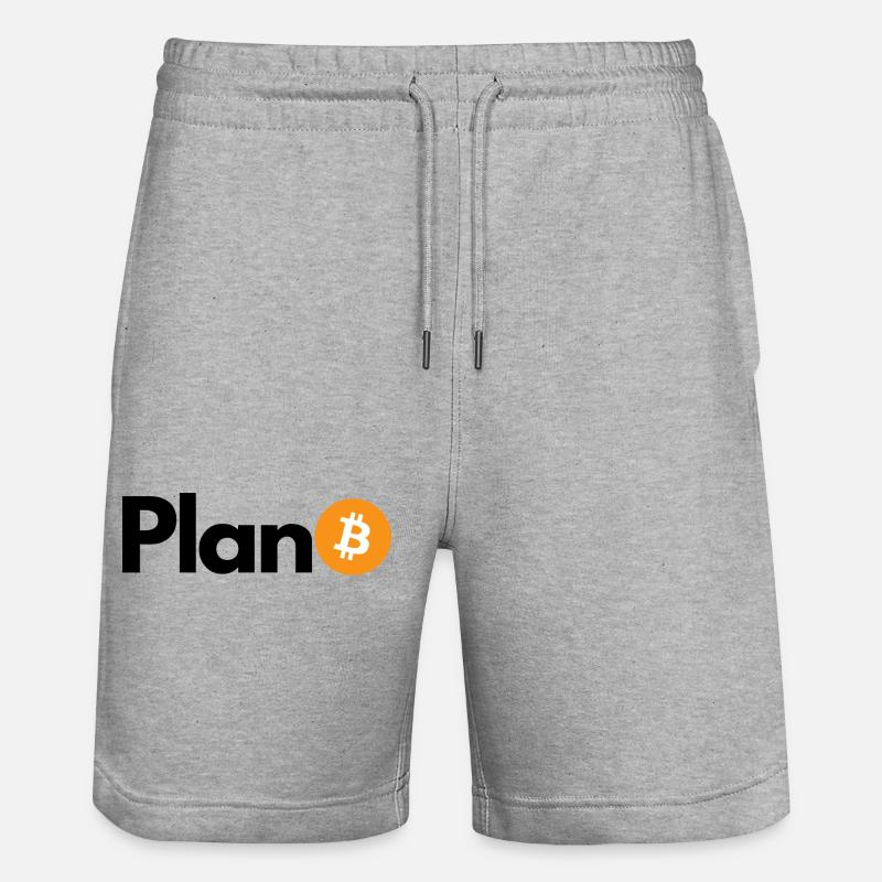 Krypto Plan BITCOIN 1 BTC - Stanley/Stella Unisex Bio Joggingshorts Trainer  - Grau meliert