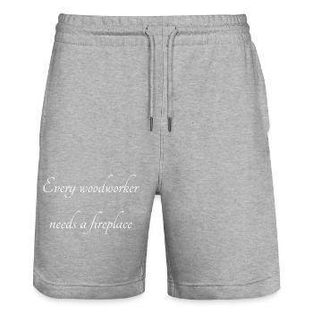 axes arboriculturist hearbeat carpenter tree - Stanley/Stella Unisex Bio Joggingshorts Trainer  - Grau meliert - Vorne - Nik (191cm) & Marisol (170cm)