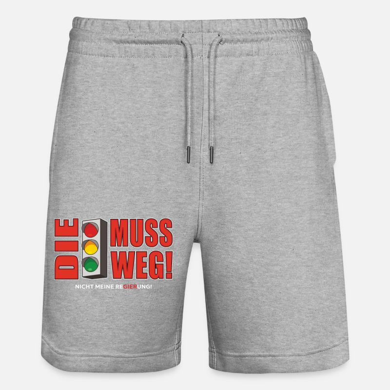 Die Ampel muss weg - Stanley/Stella Unisex Bio Joggingshorts Trainer - Grau meliert