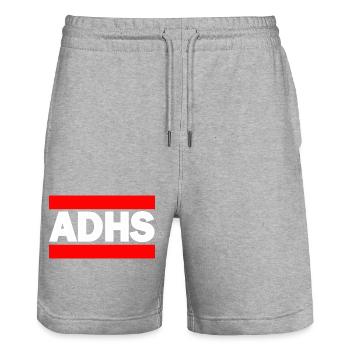 ADHS - Stanley/Stella Unisex Bio Joggingshorts Trainer  - Grau meliert - Vorne - Nik (191cm) & Marisol (170cm)