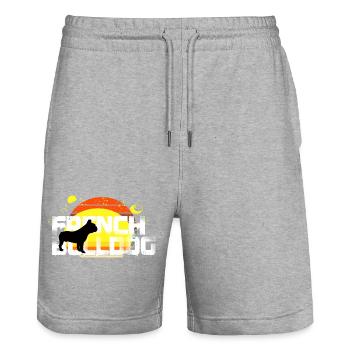 Hund - Stanley/Stella Unisex Bio Joggingshorts Trainer  - Grau meliert - Vorne - Nik (191cm) & Marisol (170cm)