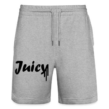 Juicy - Stanley/Stella Trainer Unisex Organic Jogging Shorts - heather grey - Front - Nik (191cm) & Marisol (170cm)