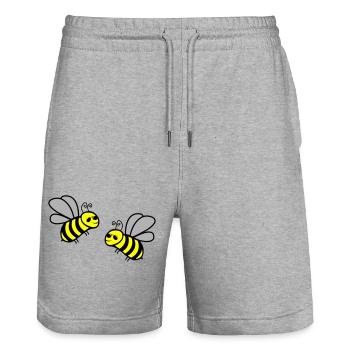 Bee Cool 2 - Stanley/Stella Trainer Unisex Organic Jogging Shorts - heather grey - Front - Nik (191cm) & Marisol (170cm)