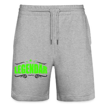Legendary 1 - Stanley/Stella Trainer Unisex Organic Jogging Shorts - heather grey - Front - Nik (191cm) & Marisol (170cm)