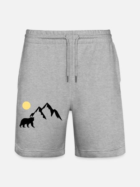 Mountain Bear - Stanley/Stella Trainer Unisex Organic Jogging Shorts - heather grey