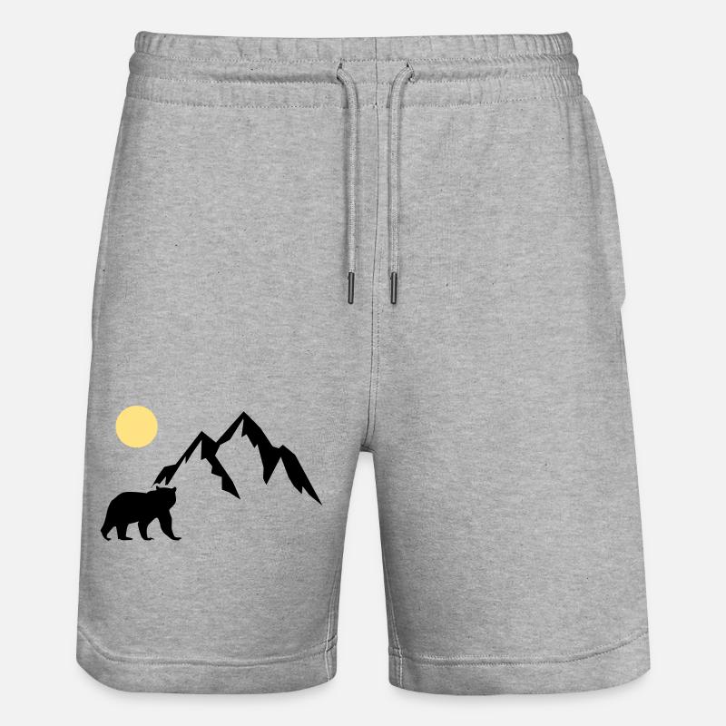 mountain bär - Stanley/Stella Unisex Bio Joggingshorts Trainer  - Grau meliert