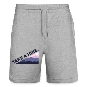 Berge Berg Take a Hike Natur - Stanley/Stella Unisex Bio Joggingshorts Trainer  - Grau meliert - Vorne - Nik (191cm) & Marisol (170cm)
