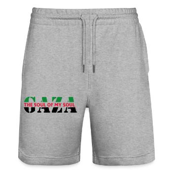 Gaza, Palestine, free palestina - Stanley/Stella Unisex Bio Joggingshorts Trainer  - Grau meliert - Vorne - Nik (191cm) & Marisol (170cm)
