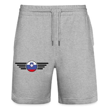 Slovénie Style Design T-shirt - Short de jogging bio TRAINER Stanley/Stella unisexe - gris chiné - Devant - Nik (191cm) & Marisol (170cm)
