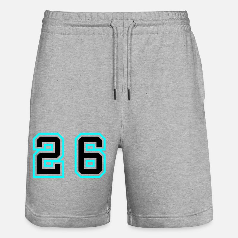 26 Symbole numérique - Short de jogging bio TRAINER Stanley/Stella unisexe - gris chiné
