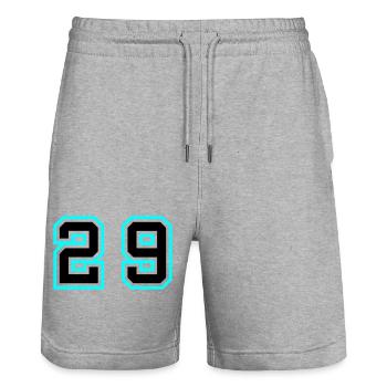 29 Zahl symbol - Stanley/Stella Unisex Bio Joggingshorts Trainer  - Grau meliert - Vorne - Nik (191cm) & Marisol (170cm)