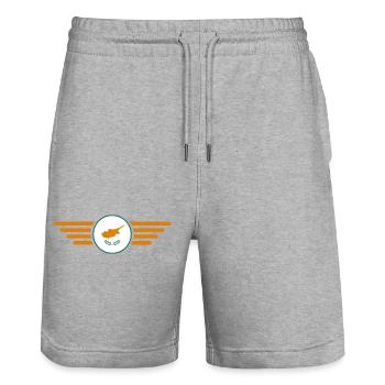 T-shirt design de style chypriote - Short de jogging bio TRAINER Stanley/Stella unisexe - gris chiné - Devant - Nik (191cm) & Marisol (170cm)
