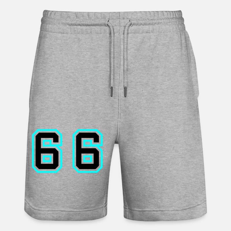 66 Symbole numérique - Short de jogging bio TRAINER Stanley/Stella unisexe - gris chiné