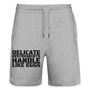 Wie Eier anfassen - Stanley/Stella Unisex Bio Joggingshorts Trainer  - Grau meliert - Vorne - Nik (191cm) & Marisol (170cm)