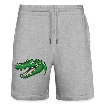 Grotschi das Krokodil - Stanley/Stella Unisex Bio Joggingshorts Trainer  - Grau meliert - Vorne - Nik (191cm) & Marisol (170cm)