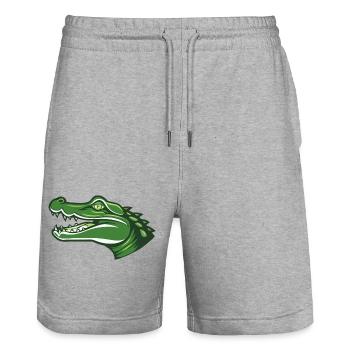 Paul das Krokodil - Stanley/Stella Unisex Bio Joggingshorts Trainer  - Grau meliert - Vorne - Nik (191cm) & Marisol (170cm)