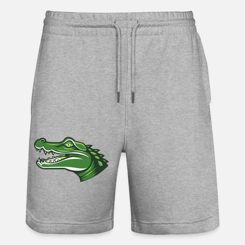 Paul das Krokodil - Stanley/Stella Unisex Bio Joggingshorts Trainer  - Grau meliert