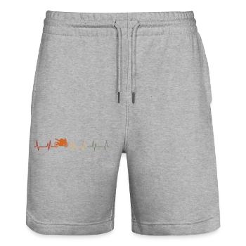 Battement de cœur moto Ekg - Short de jogging bio TRAINER Stanley/Stella unisexe - gris chiné - Devant - Nik (191cm) & Marisol (170cm)