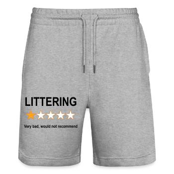 Anti Pollution 1 Star Review - Stanley/Stella Trainer Unisex Organic Jogging Shorts - heather grey - Front - Nik (191cm) & Marisol (170cm)