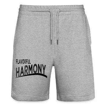savoring delights birthday present - Stanley/Stella Unisex Bio Joggingshorts Trainer  - Grau meliert - Vorne - Nik (191cm) & Marisol (170cm)
