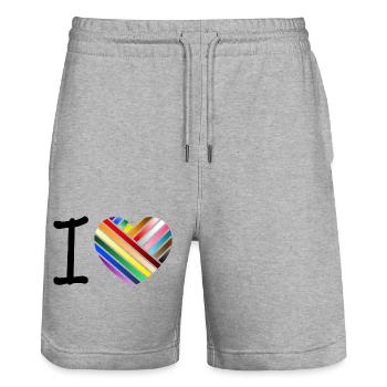 J’aime - moderne - Short de jogging bio TRAINER Stanley/Stella unisexe - gris chiné - Devant - Nik (191cm) & Marisol (170cm)