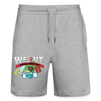 We Out Trip To Bangladesh Travel Matching Family - Stanley/Stella Trainer Unisex Organic Jogging Shorts - heather grey - Front - Nik (191cm) & Marisol (170cm)