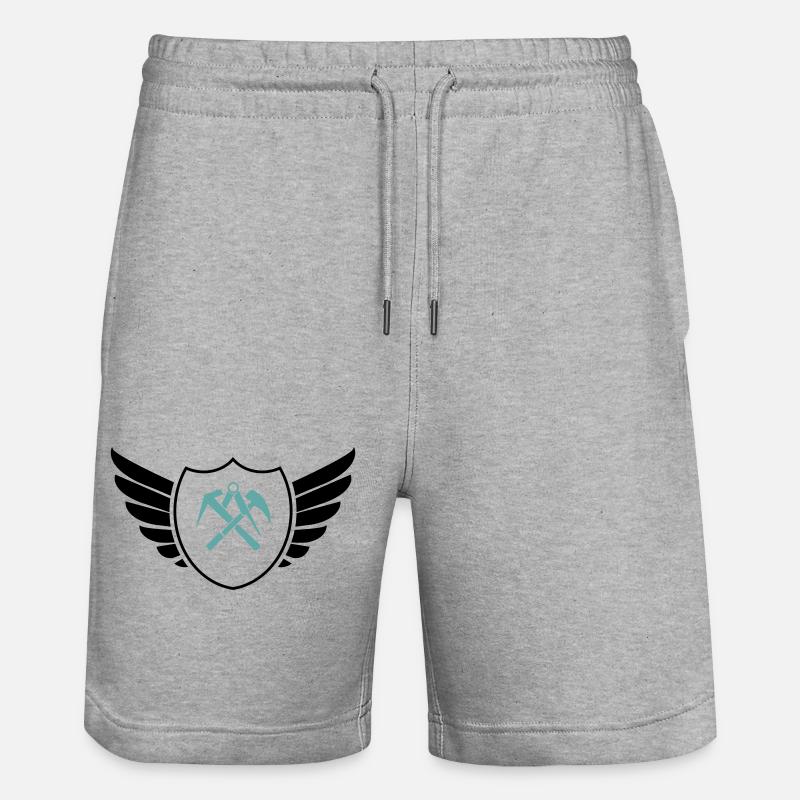 wappen shield dachdecker - Stanley/Stella Unisex Bio Joggingshorts Trainer  - Grau meliert