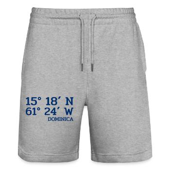Dominica Coordinates - Koordinaten - Karibik - Stanley/Stella Unisex Bio Joggingshorts Trainer  - Grau meliert - Vorne - Nik (191cm) & Marisol (170cm)