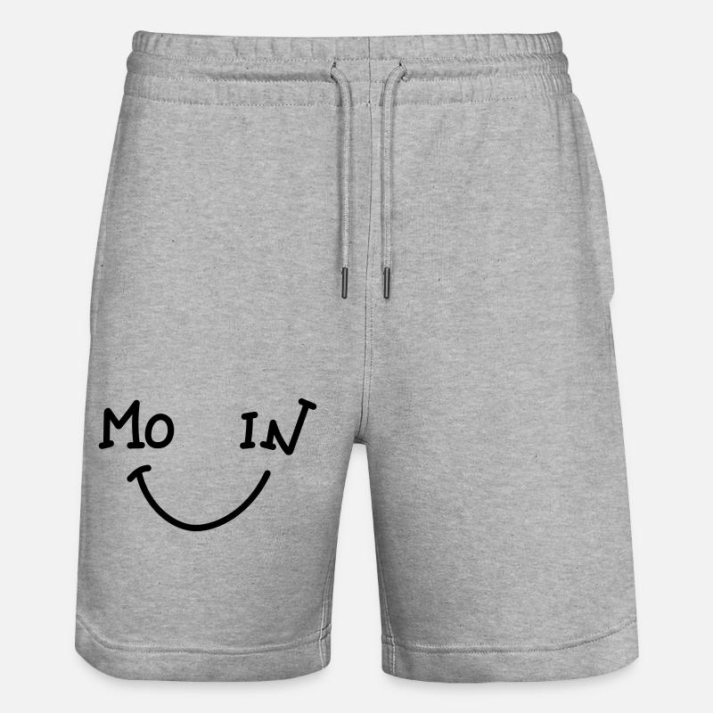 Lächelnder Moin Moment - Stanley/Stella Unisex Bio Joggingshorts Trainer  - Grau meliert