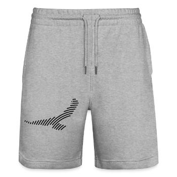 Silhouette eines Adlers - Stanley/Stella Unisex Bio Joggingshorts Trainer  - Grau meliert - Vorne - Nik (191cm) & Marisol (170cm)