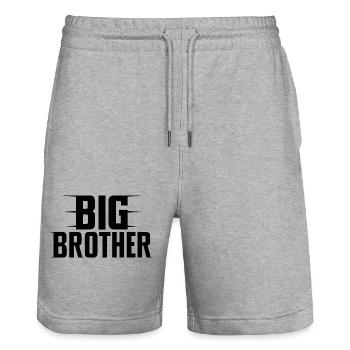 BIG BROTHER - Stanley/Stella Trainer Unisex Organic Jogging Shorts - heather grey - Front - Nik (191cm) & Marisol (170cm)