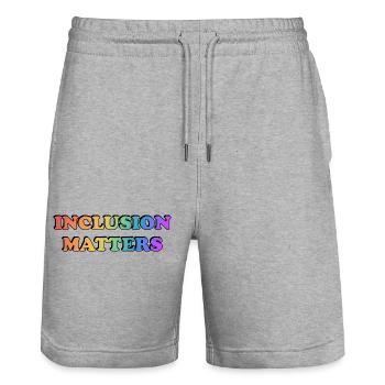 Inklusion ist wichtig Regenbogen - Stanley/Stella Unisex Bio Joggingshorts Trainer  - Grau meliert - Vorne - Nik (191cm) & Marisol (170cm)