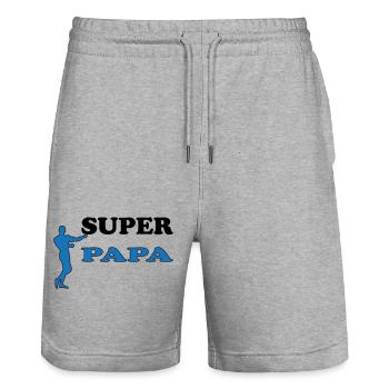 DAD - Stanley/Stella Trainer Unisex Organic Jogging Shorts - heather grey - Front - Nik (191cm) & Marisol (170cm)