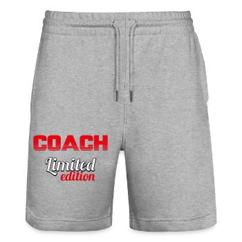 COACH LIMITED EDITION - Stanley/Stella Trainer Unisex Organic Jogging Shorts - heather grey - Front - Nik (191cm) & Marisol (170cm)